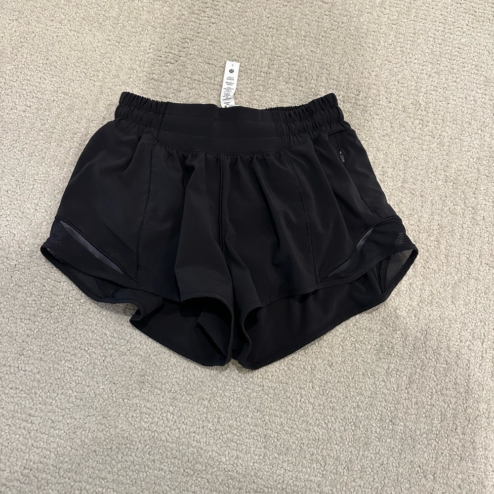 Lululemon Hotty Hot Shorts in black. Size 2. 2” length